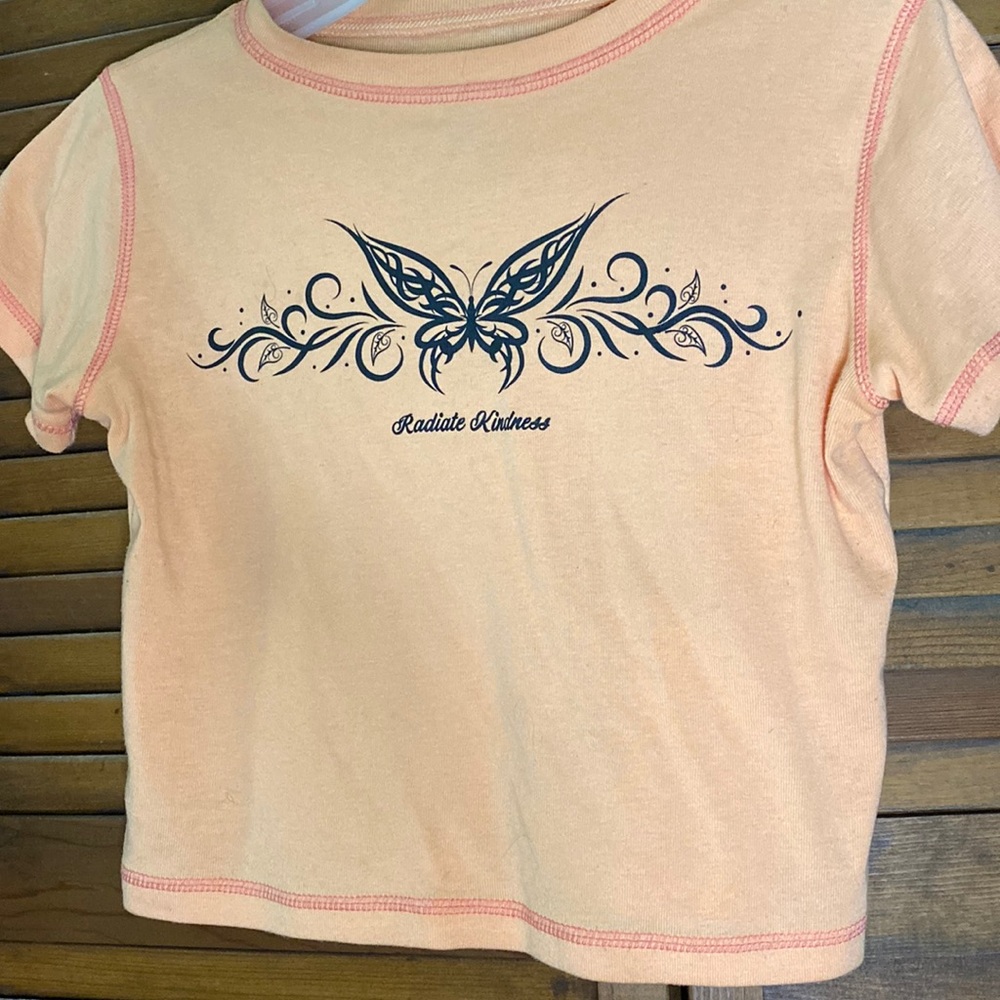 Orange “Radiate Kindness” Y2k Top